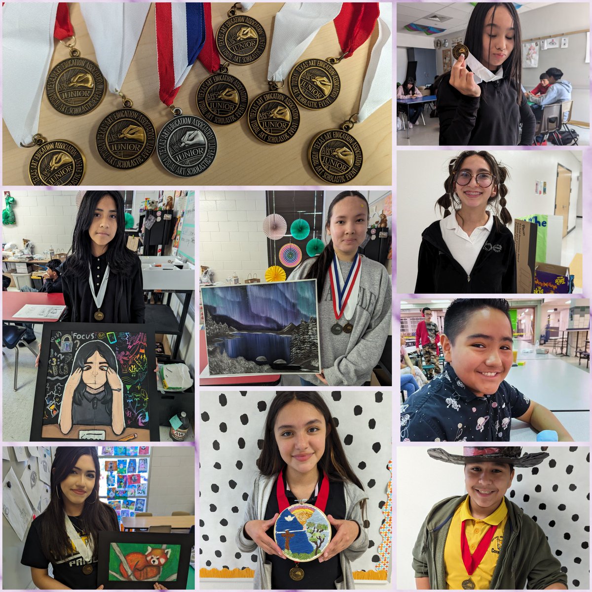 Congratulations, Junior VASE artists! I'm ecstatically proud of my scholars who all got a 4 rating, and Misheel Batsukh received a Platinum medal 🙌🏼 You all amaze me every single day🖤💛 @SISD_FineArts @HAntwine_MS @iGalindo_AMS @MChavez_AMS #TeamSISD