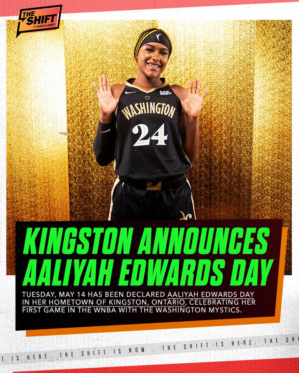 Tuesday, May 14 is Aaliyah Edwards Day in her hometown of Kingston, Ontario!

Celebrating her WNBA debut with the Washington Mystics 👏