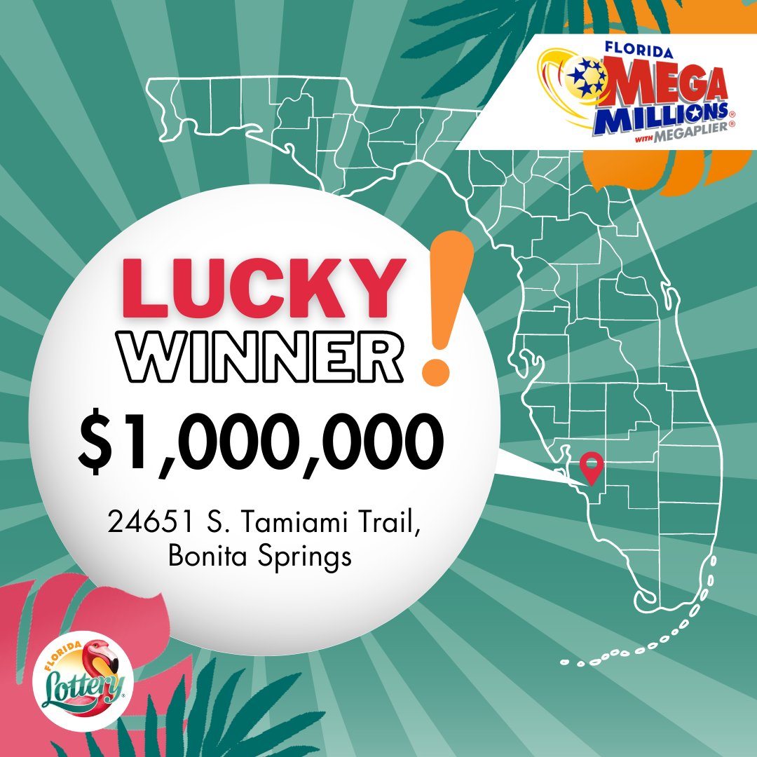 🚨WINNER ALERT🚨 Check those tickets. A BIG winner hit a MILLION in Bonita Springs at @7eleven! Congratulations to the lucky winner! 🍀🥳 #FloridaLottery #MEGAMILLIONS