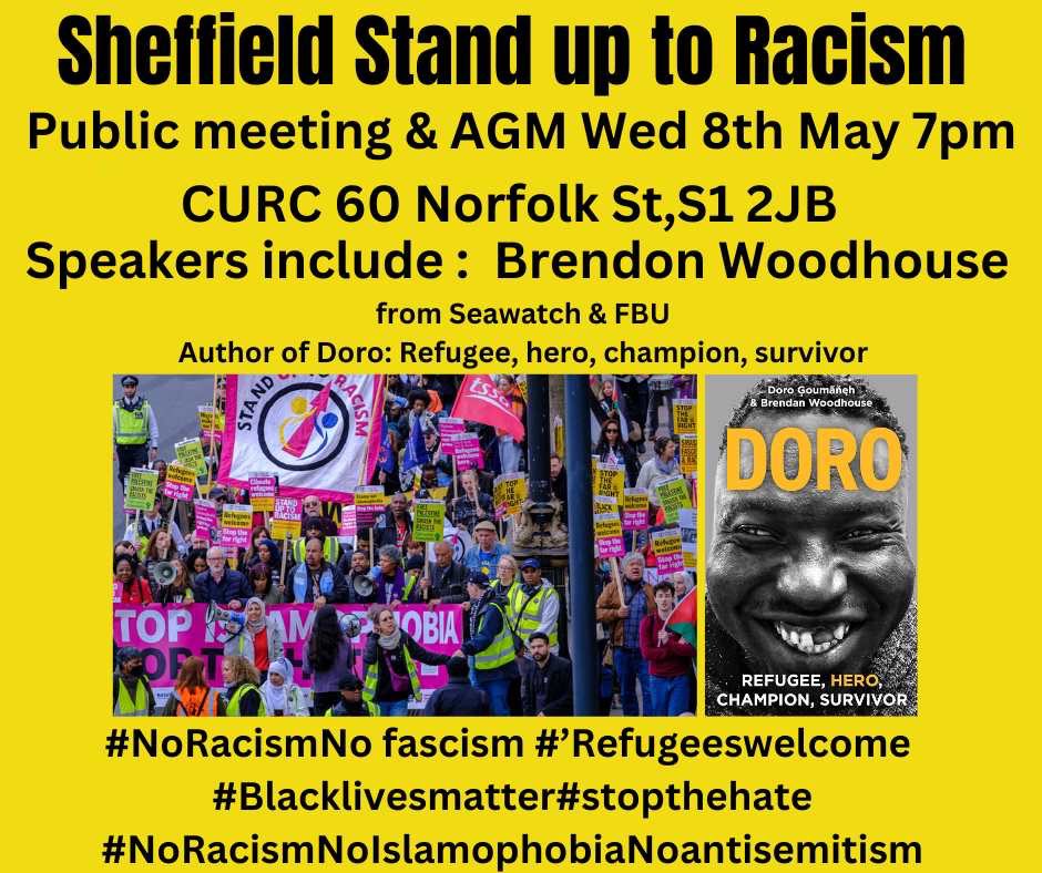 I’ll be speaking at Sheffield Stand up to Racism AGM tonight. I’ll be there to talk about #Doro and his journey, what it symbolises and how we are all negatively affected by the hateful discourse on refugees. I’ll also have copies of Ďoro with me for sale ✍️ @AntiRacismDay