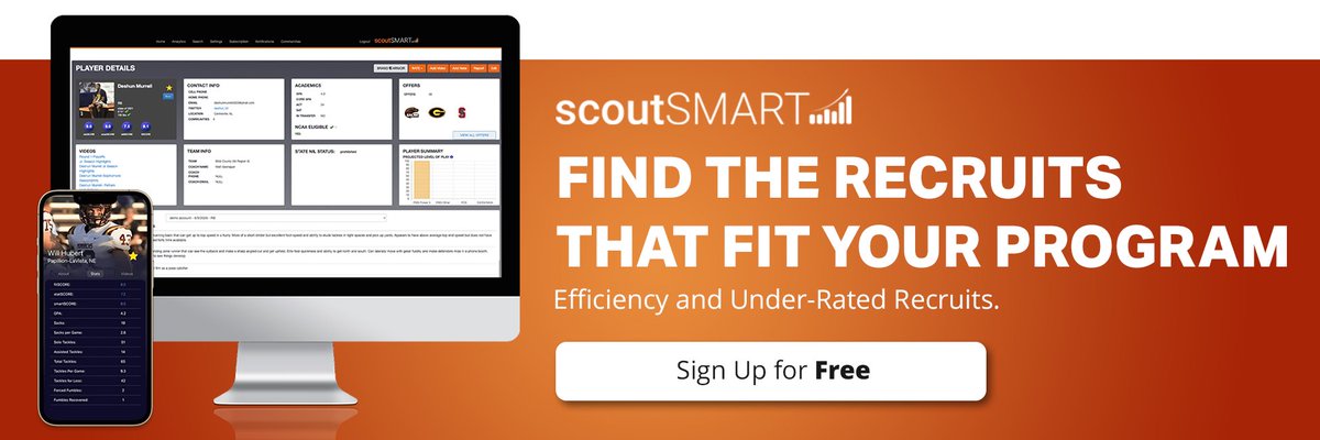 🚨COLLEGE COACHES‼️ We know that you are on the road🛣️ and the spring football🏈recruiting frenzy is heating up!🔥 So make sure you have downloaded your #scoutSMART FirstView app to highlight the recruits that are sparking your interest! Then use our analytic features to