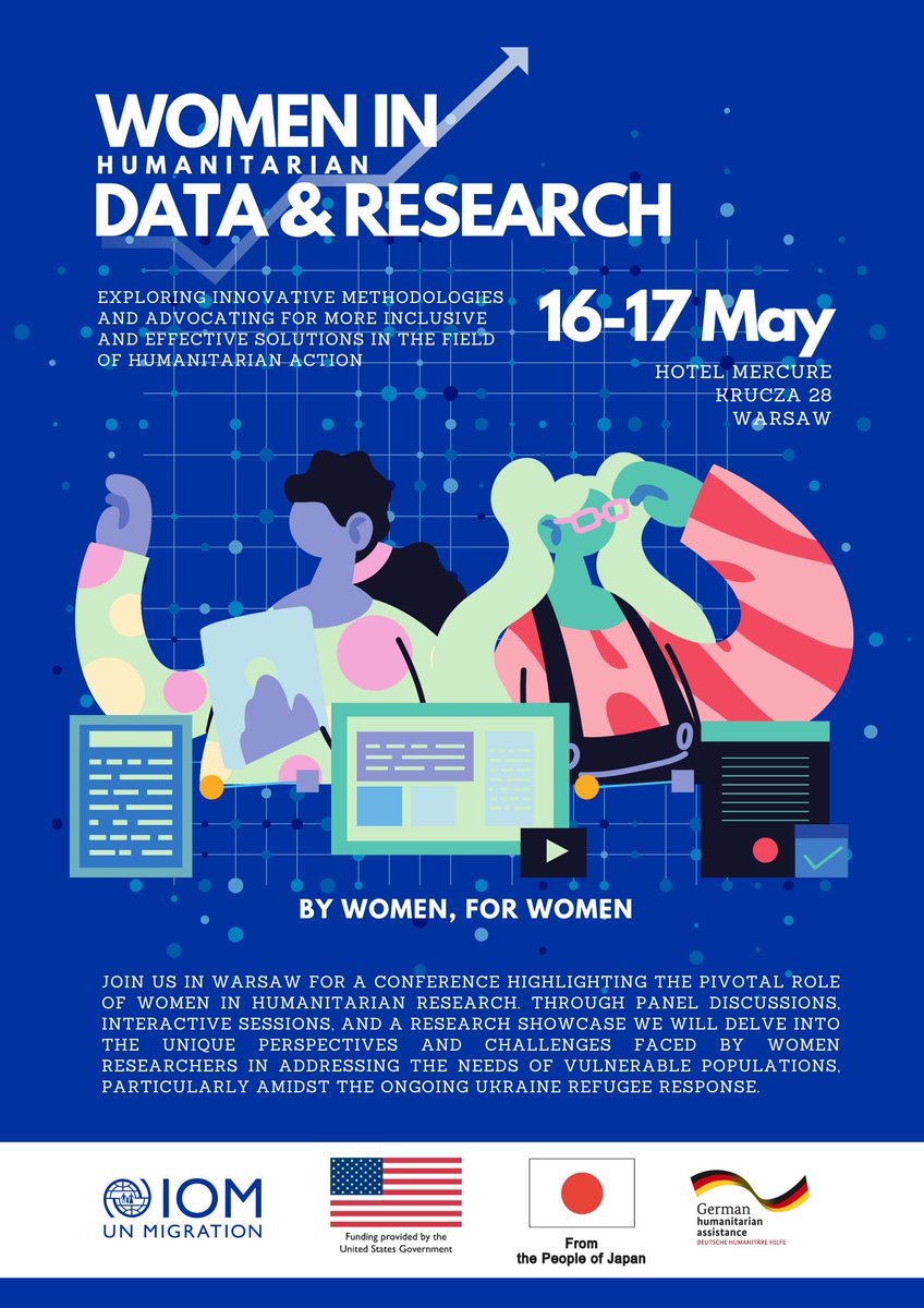 📢 Last call! Join us for the 'Women in Humanitarian Data and Research' conference in Warsaw, May 16th-17th. 🌟 Explore challenges & perspectives, network, and amplify your impact! Registration closes May 12th. Secure your spot now: bit.ly/3Wuy9Mg