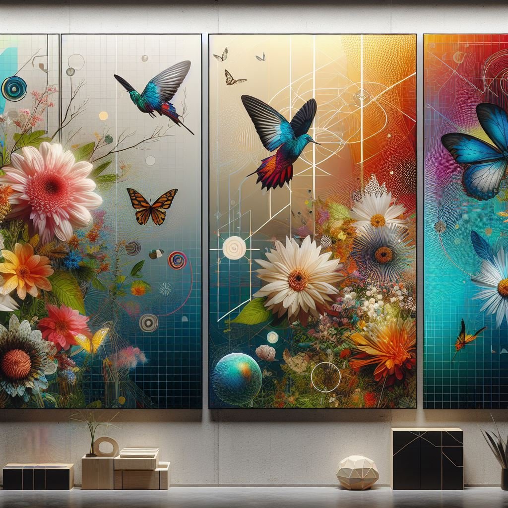 Breathing life into our living space with a touch of nature’s charm 🦋🌸. Each panel tells a story, creating a symphony of colors and life right in our home 🏡. #nft #nfts #HomeDecor #NatureInspired #WallArt #ButterflyLove #FloralDesigns #LivingRoomGoals #ArtisticHome 🎨🔮