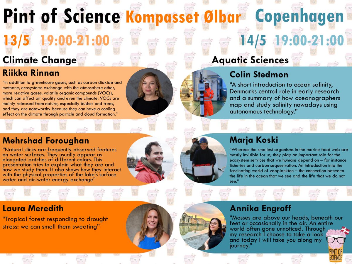 Are you ready for this year's Pint of Science? 
Make sure to check out the event on facebook for more info! facebook.com/pintofscienceDK
#pint24 #ClimateChange
@Riikka_Rinnan @VOLT_center @DrLauraMeredith