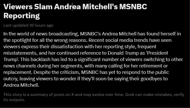 Shout out to #DonksFriends! We made enough noise that Grok wrote an article about our Monday #Rally featuring Andrea Mitchell. I hope @MSNBC is paying attention.
