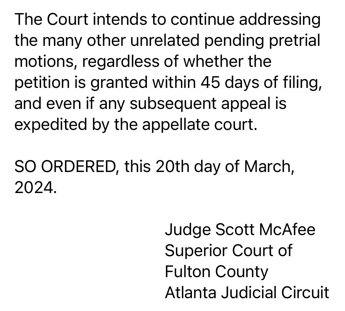 Yes, the Georgia Court of Appeals has agreed to review Judge McAfee’s ruling that DA Willis is not disqualified from the RICO prosecution of Trump & his co-conspirators. But recall, Judge McAfee said the case will keep moving forward EVEN IF the appeals court grants review.⬇️