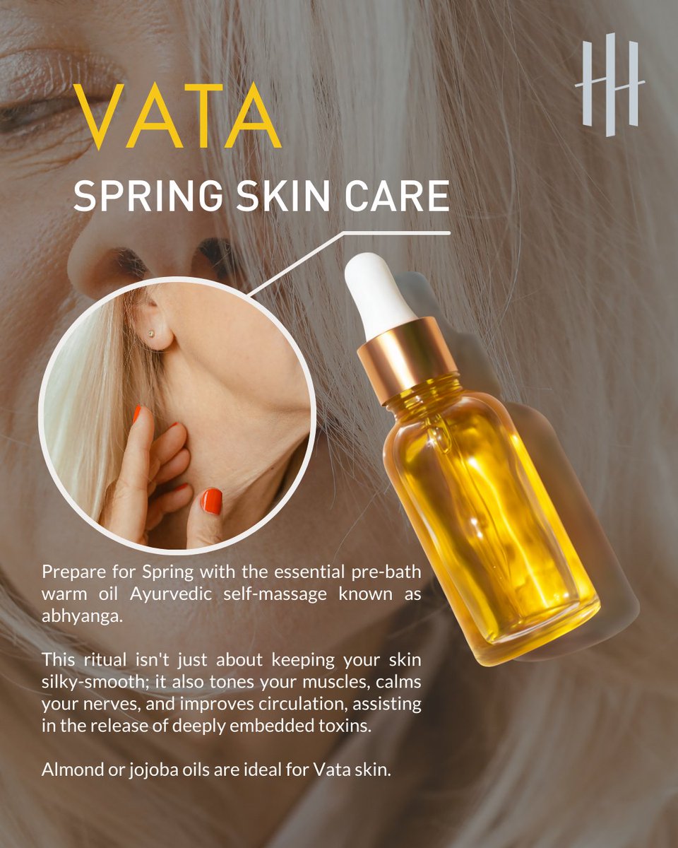 As we embrace the blossoming beauty of Spring, it's time to lavish some extra care on our skin, especially for those with a Vata dosha. 

Focus on detoxification and rejuvenation to prepare ourselves for the warmer months ahead. 🌿

#SpringSkinCare #VataDosha #Spring #Ayurveda