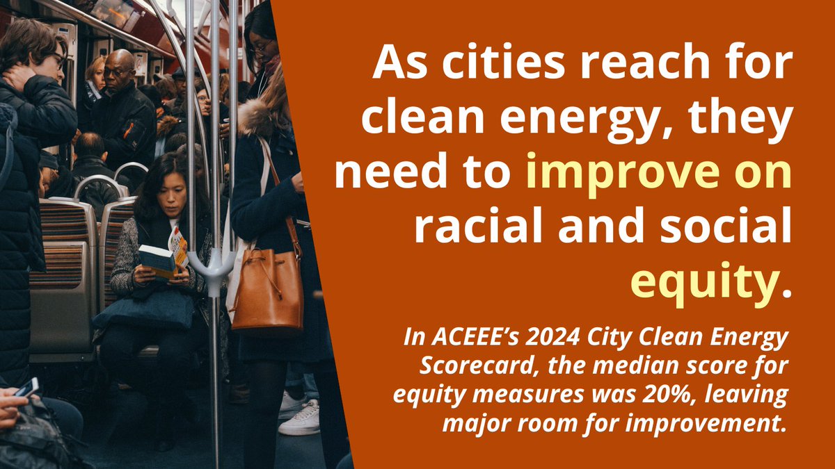 Our 2024 City Clean Energy Scorecard had a greater focus on equity this year, but only four—San Francisco, Seattle, Minneapolis, and Portland—earned more than half the equity points available. Where did your city place? aceee.org/city-clean-ene…