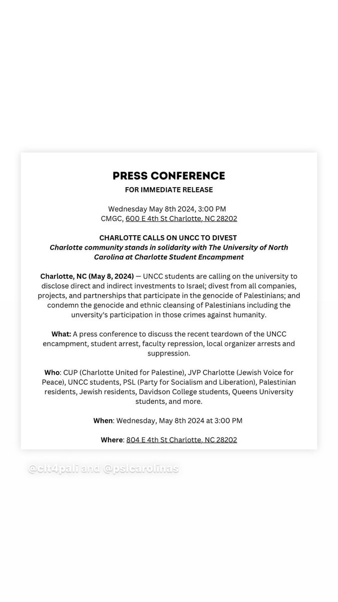 #CharlotteNC #Uptowncharlotte 

News conference for UNCC if your in the area Pull up
Represent