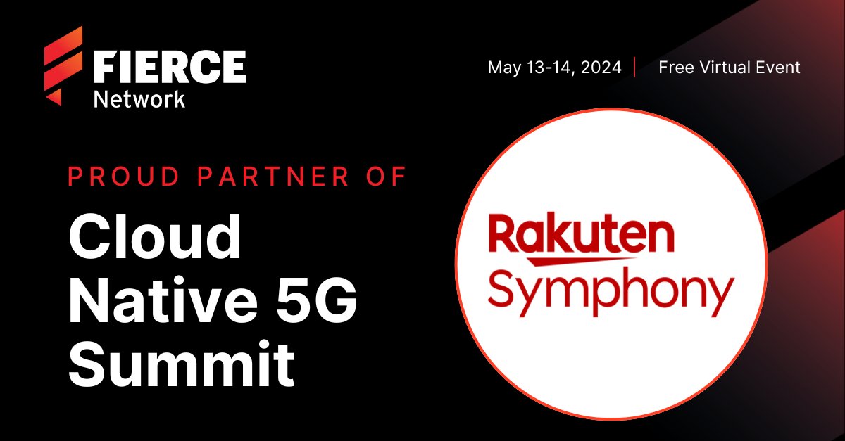 🎉 We are thrilled to announce that @RakutenSymphony has joined us as a Silver Sponsor for the upcoming Cloud Native 5G Summit on May 13-14, 2024! 👉 Register now to secure your spot: loom.ly/cZeYjQE Visit symphony.rakuten.com to learn more. #CloudNative5G