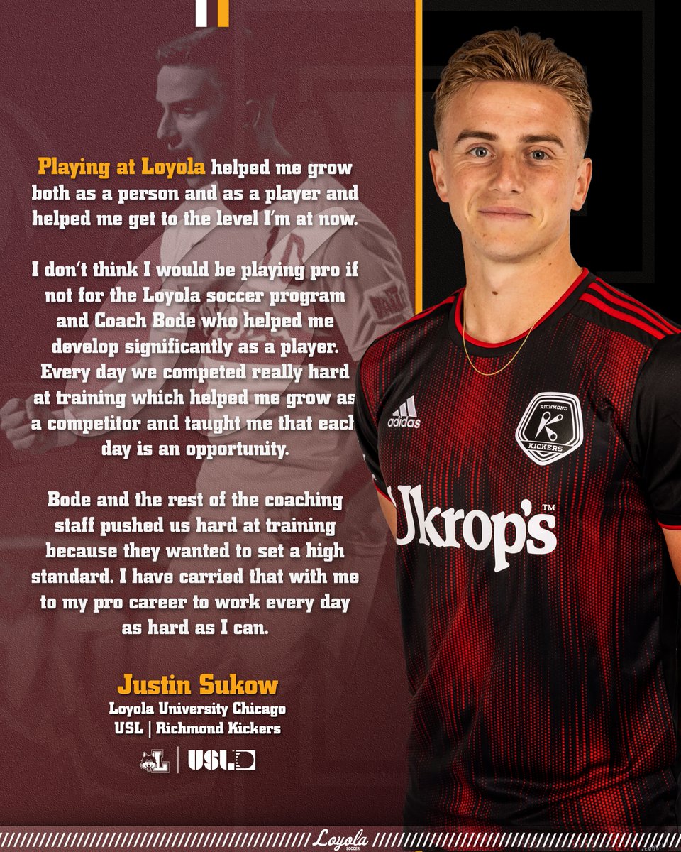 LoyolaRamblers's tweet photo. Checking in on @RamblersMSOC product Justin Sukow, one of our #ProBlers playing in the @USLLeagueOne for the @RichmondKickers 🐺🧬⚽️ https://t.co/joW2ObSHSE