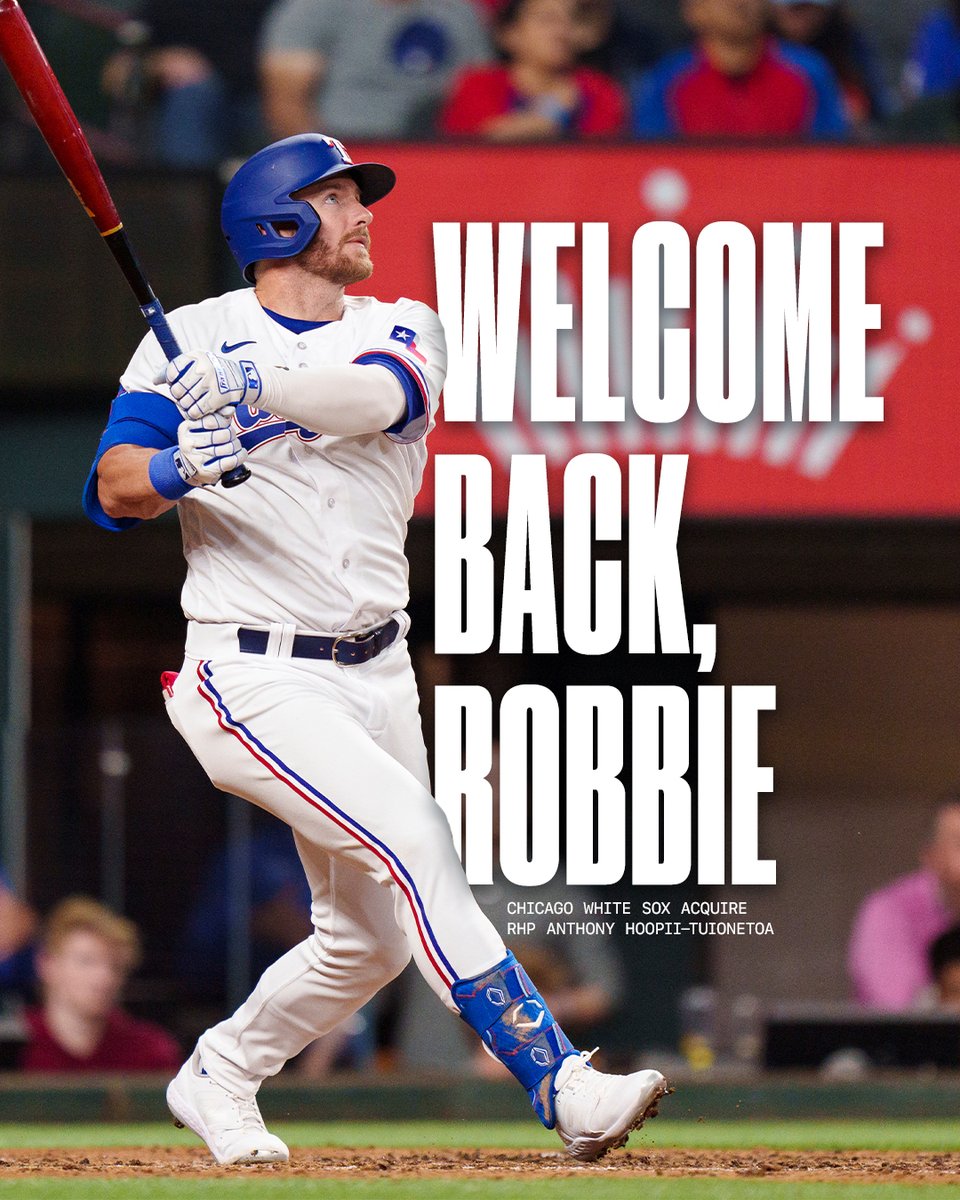 Welcome back, Robbie! We've acquired OF Robbie Grossman from the Chicago White Sox in exchange for RHP Anthony Hoopii-Tuionetoa.