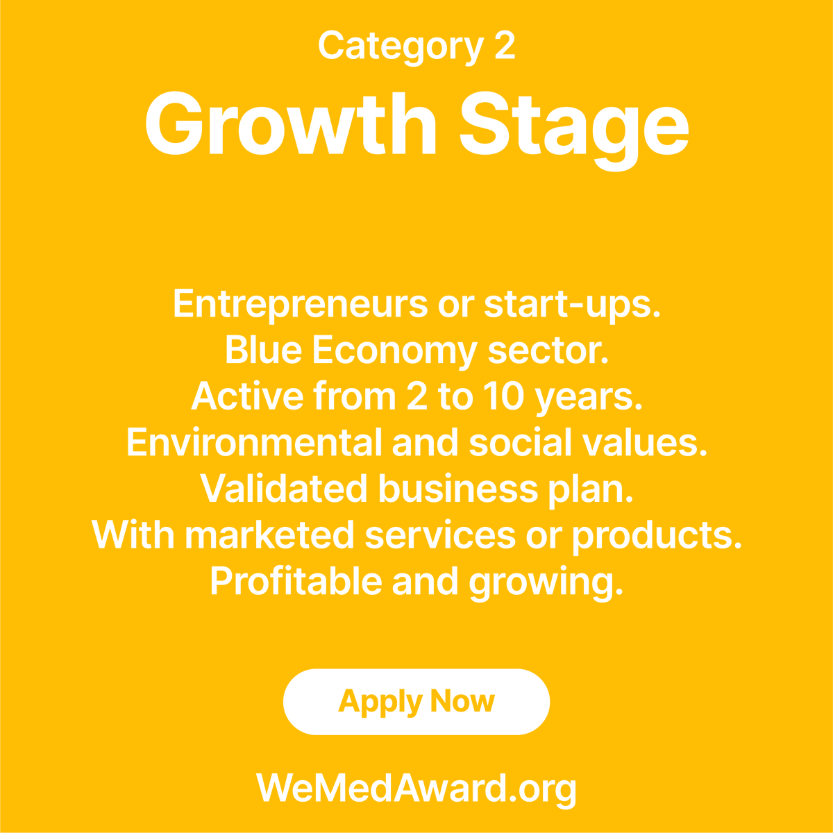 WeMed Sustainability Award 2024 for 📣 #BlueEconomy entrepreneurs of the #Mediterranean, this award is for you!

Learn more about the categories, rewards, and apply now: 👉 WeMedAward.org

#Sustainability
#circulareconomy
#WeMedAward