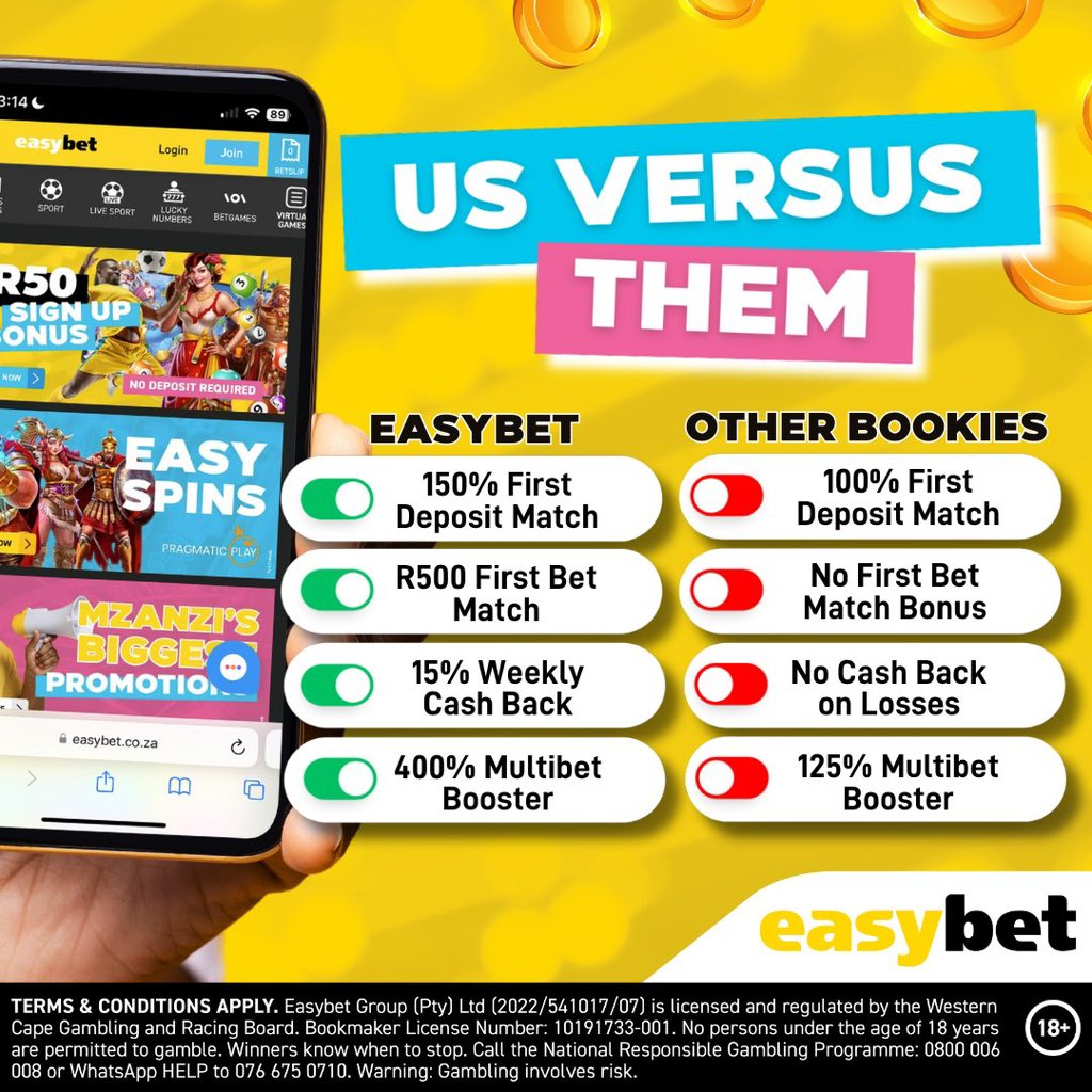 If you haven’t signed up on Easybet I suggest you do…..surprises will be popping daily if you send me proof that you joined from today using PROMO CODE: ROYAL. Firstly, just for joining you get R50….