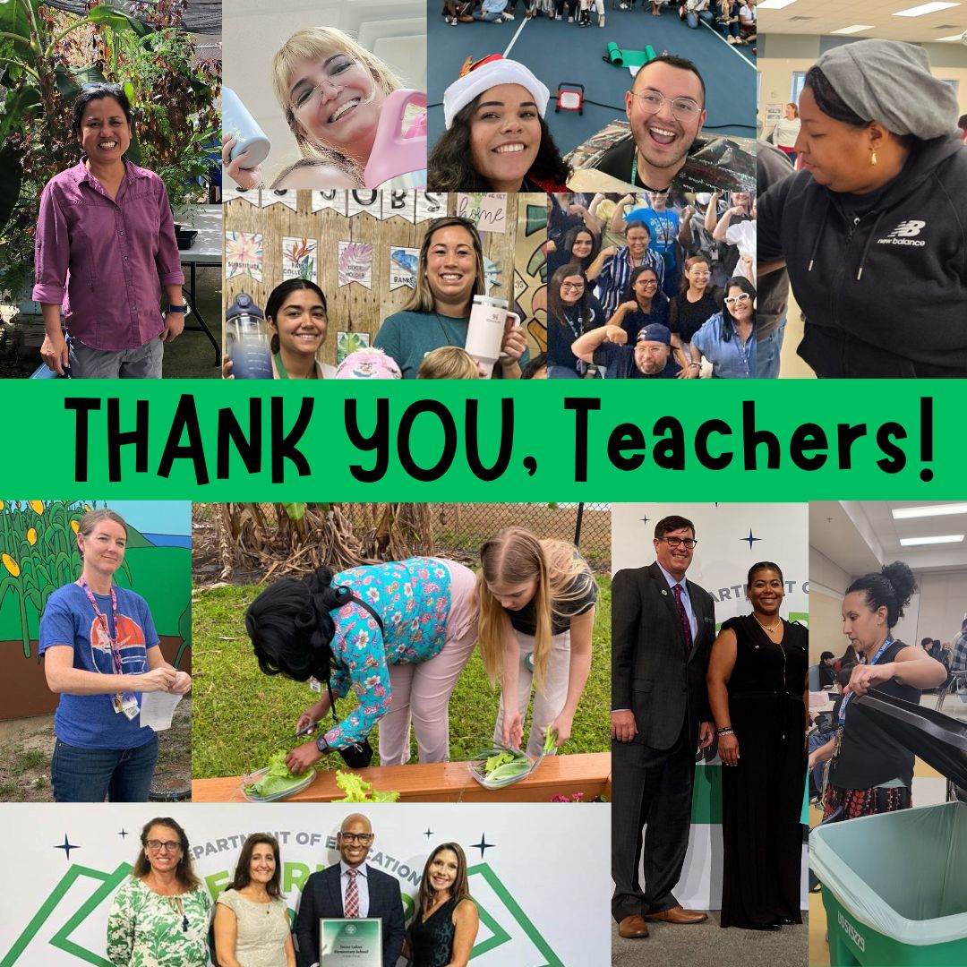 Many OCPS teachers are incorporating sustainability into their schools! We are grateful for their talents, energy and time to enrich their students' lives and communities. THANK YOU, teachers!
Thank you for shaping the next generation of citizens who care for the Earth! #Teachers