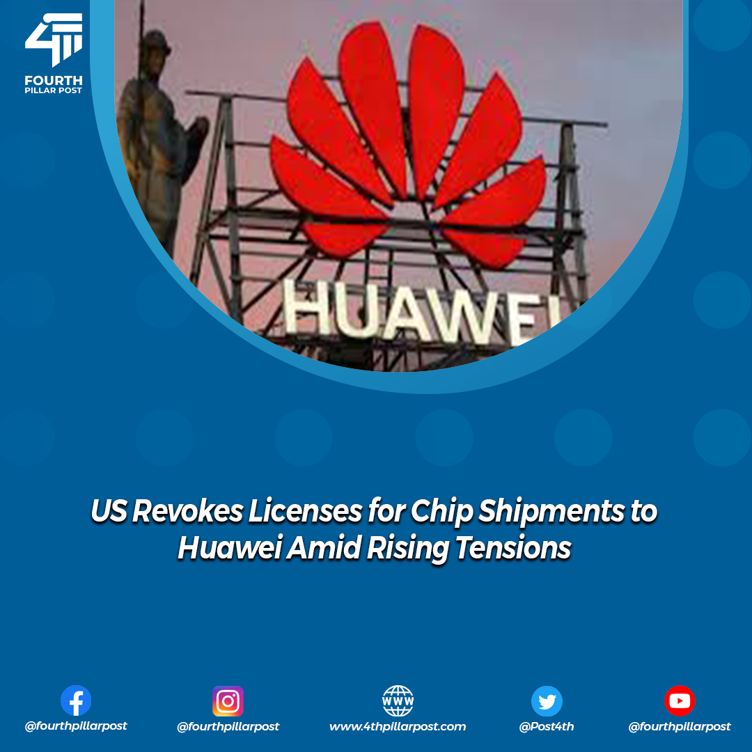 The US tightens restrictions on Huawei as it revokes licenses for chip shipments, escalating tensions in the tech war. #Huawei #USChinaRelations #TechWar #ChipBan
Read more: 4thpillarpost.com