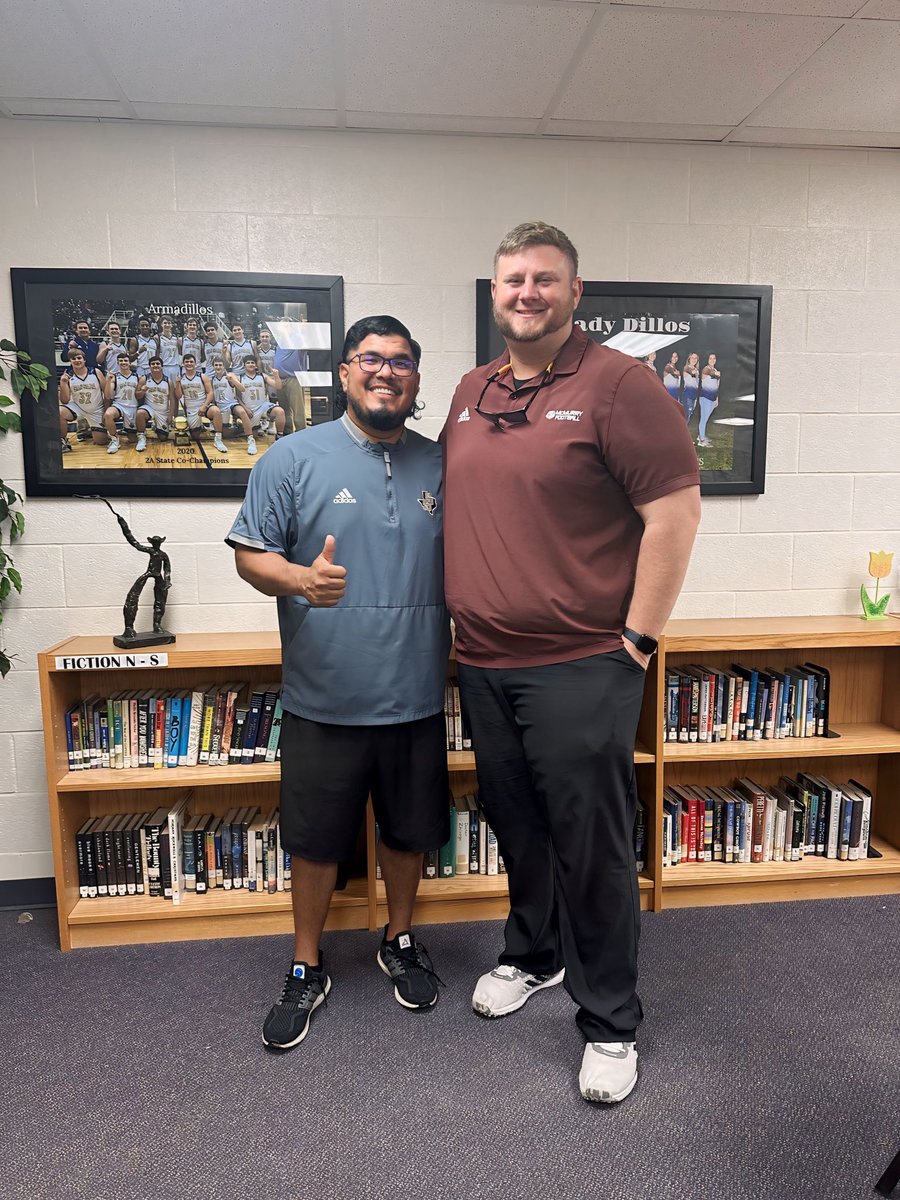 Huge shout out to @McMURRYFOOTBALL and @CoachMNewby for coming to the Pecan Capitol Of The 🌎 and visiting with our future recruits 🏈 @dillopride