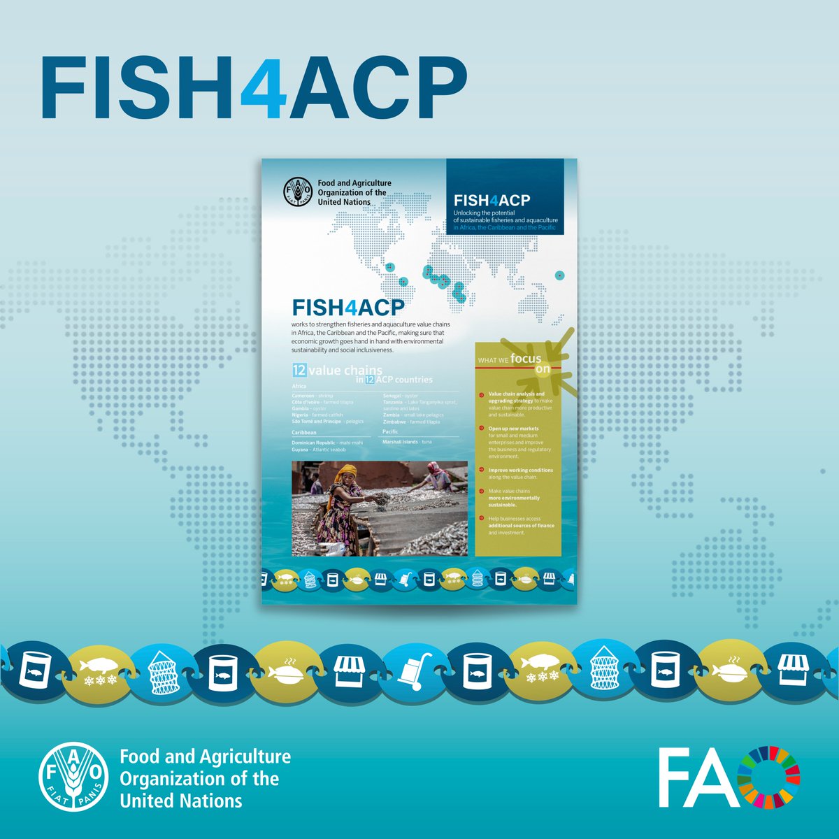 Discover how #FISH4ACP is driving aquatic value chain development in #Africa, the Caribbean & the Pacific in this new factsheet and, see how #BlueTransformation contributes to nourish people & safeguard our planet👉 bit.ly/3WwiBHM @EU_Partnerships @BMZ_Bund @PressACP