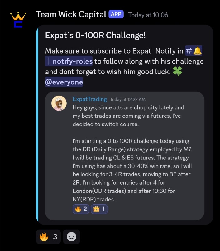 🌟 Don't miss out on this incredible opportunity! Join Wick Capital now and witness the @ExpatTrading's 0-100R Challenge for free! Click the link below to seize the moment! 🚀
#Crypto
#cryptocurrency $btc