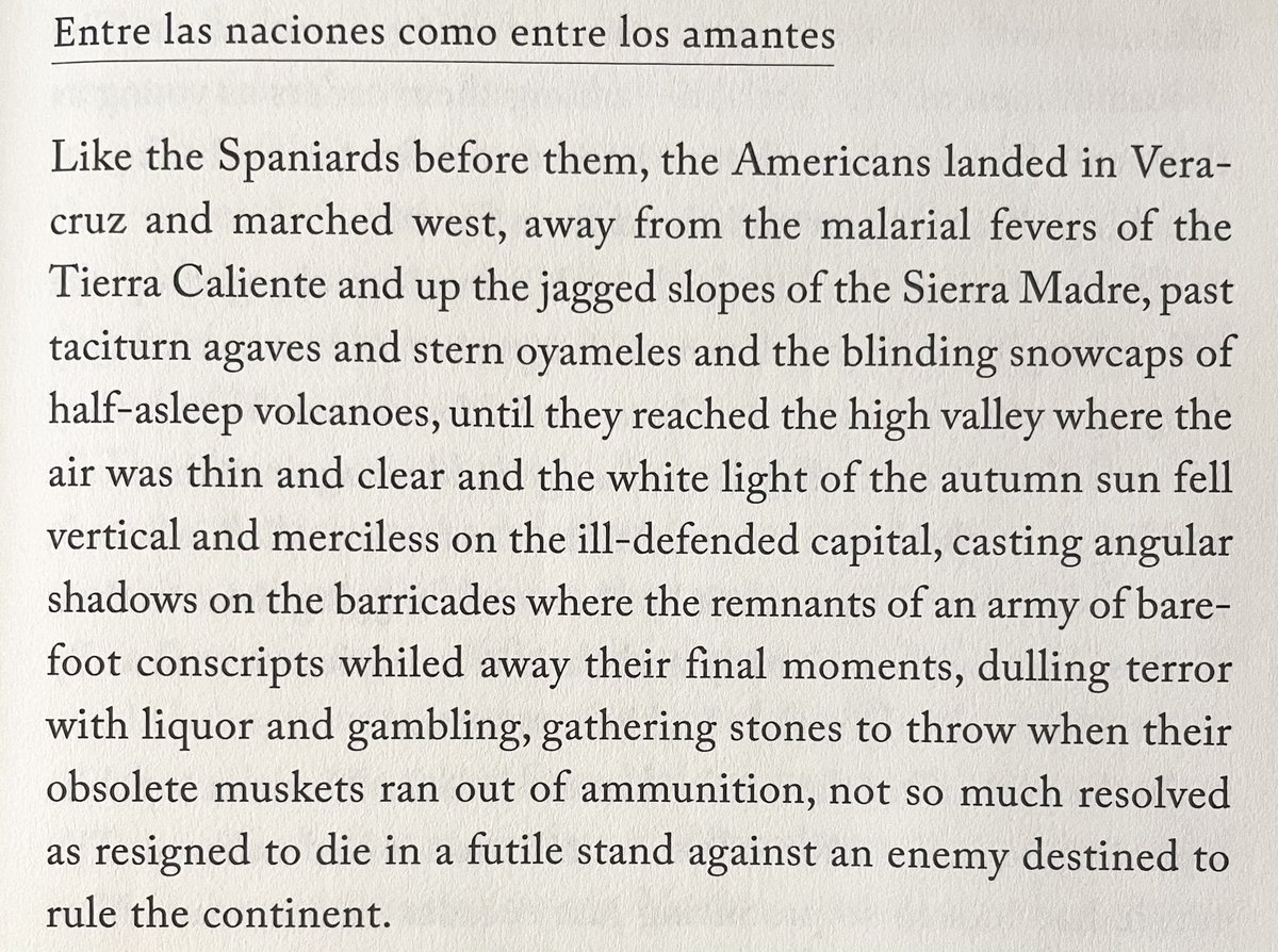 Okay for anyone who is not yet aware this is the first paragraph of Nicolás Medina Mora’s America del Norte: