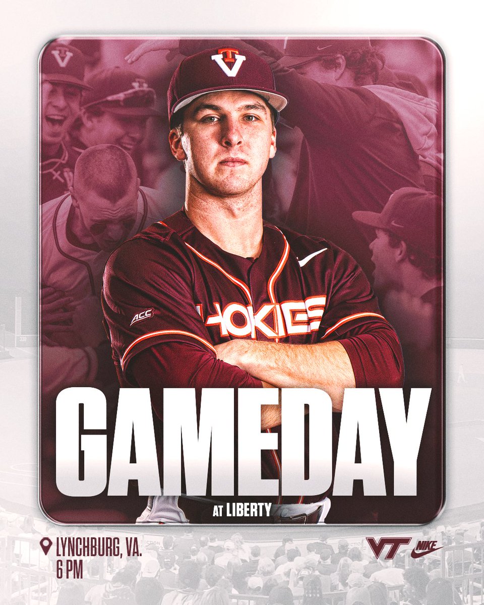 𝙊𝙛𝙛 𝙩𝙤 𝙇𝙮𝙣𝙘𝙝𝙗𝙪𝙧𝙜 🚌 #Hokies 🦃 ⚾️ at Liberty 🕕 6 p.m. 🏟️ Worthington Field 📊 t.ly/7UXtd 💻 𝘜𝘯𝘢𝘷𝘢𝘪𝘭𝘢𝘣𝘭𝘦 🎙️ vthoki.es/v57eU