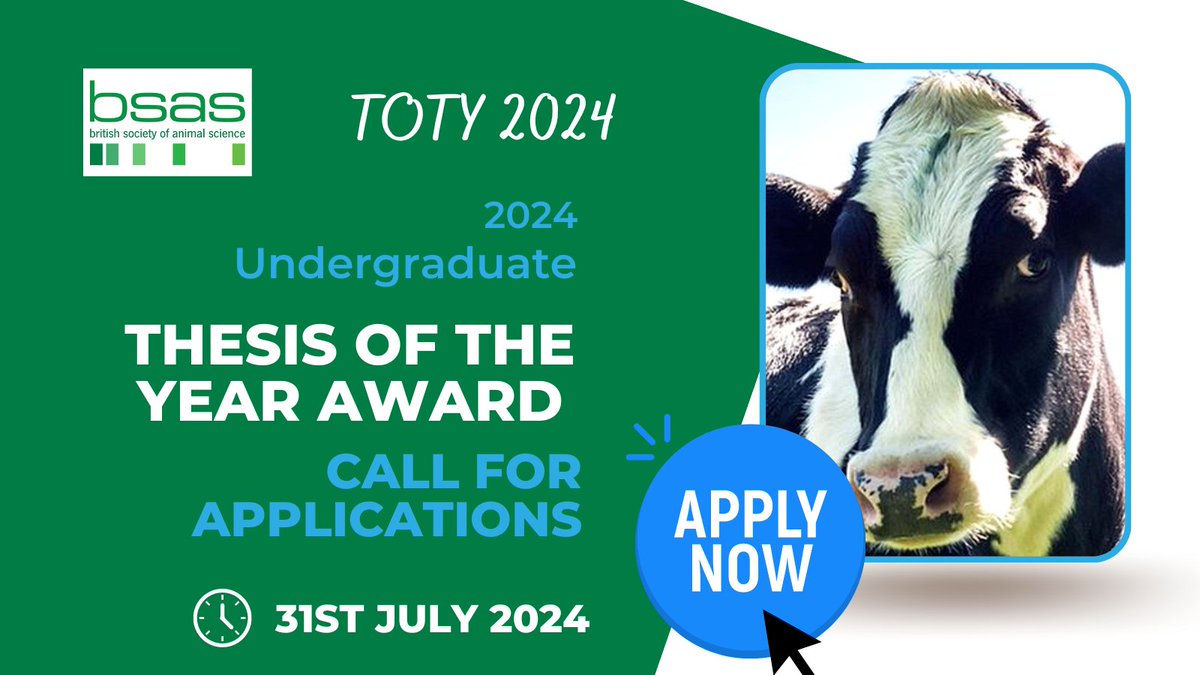 📷 Calling all lecturers and mentors teaching animal science students. Do you have a student who deserves to be recognised for their outstanding work in animal science? Why not nominate them for the BSAS Thesis of The Year Award? 📷 bsas.org.uk/awards/thesis-…