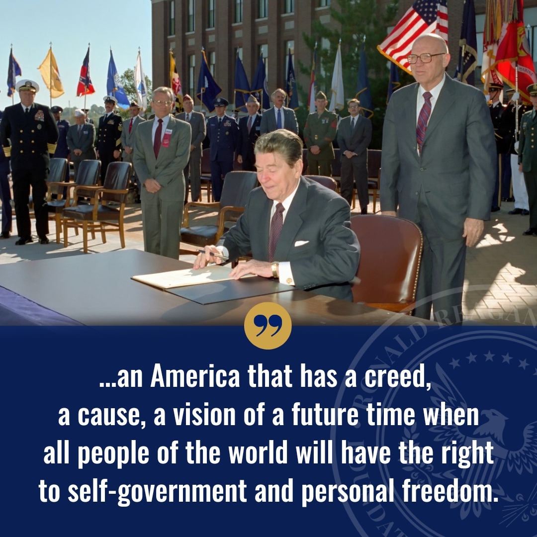 President Reagan believed in spreading freedom and democracy across the world, inspiring hope and progress for all. #Freedom #RonaldReagan #GlobalLeadership