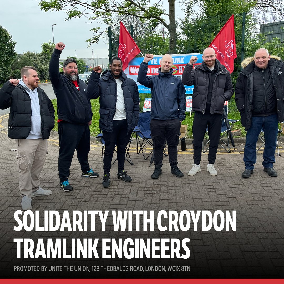Our members in Croydon Tramlink have our full support as they strike over pay disparities with London Underground colleagues. If TfL had stuck to its word and engaged openly and honestly, the engineers would not be forced to take strike action.
