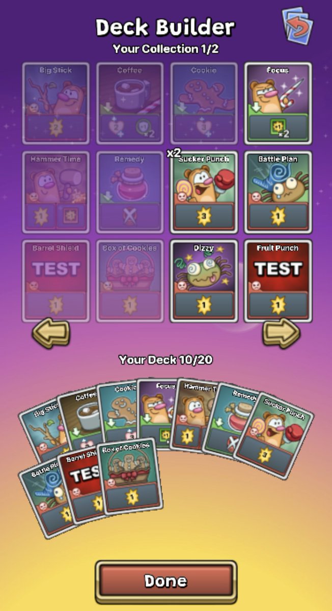Playing a very early build of the Box Critters card game on my phone.