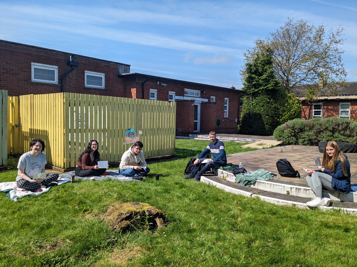 The sun has been shining at Fusehill Street this week and our Level 4 Security Students were able to take the classroom outside 🌞 #spring #sunshine #universitylife #outdoorclassroom