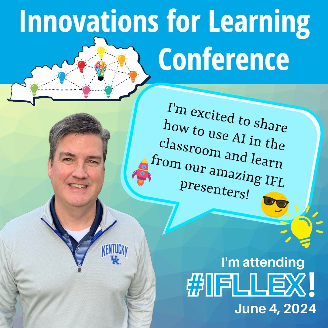 Jerry Broyles (@jerrybroyles1) on Twitter photo #IFLLEX is always a good time! Come and see how our presenters are using #AI, <a href="/Adobe/">Adobe</a>, <a href="/PearDeck/">Pear Deck Learning</a>, <a href="/STLPKentucky/">STLP Kentucky</a>, robots and tons of other instructional platforms to engage students! Learn more and register at fcps.net/ifl
<a href="/KentuckyDLC/">KYDLC</a> <a href="/fcpsoit/">FCPS Inst Tech</a> #IFLLEX is always a good time! Come and see how our presenters are using #AI, <a href="/Adobe/">Adobe</a>, <a href="/PearDeck/">Pear Deck Learning</a>, <a href="/STLPKentucky/">STLP Kentucky</a>, robots and tons of other instructional platforms to engage students! Learn more and register at fcps.net/ifl
<a href="/KentuckyDLC/">KYDLC</a> <a href="/fcpsoit/">FCPS Inst Tech</a>