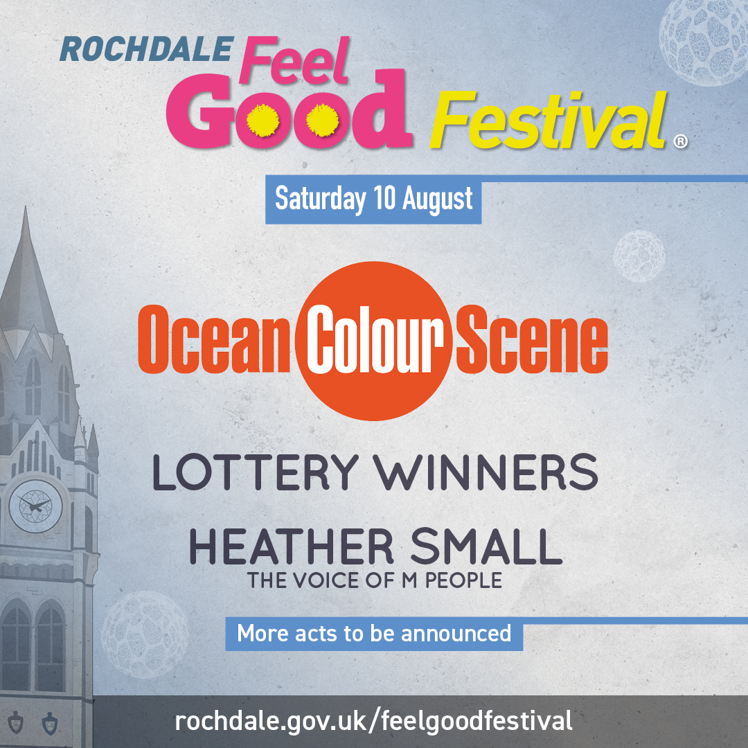 Wow, just over a WEEK since we started revealing your line-up and tickets are flying. 🚨 Thanks for the support. Don't miss out! Book ▶️ rochdale.gov.uk/feelgoodfestiv… 🌞 #FeelGoodFest24
