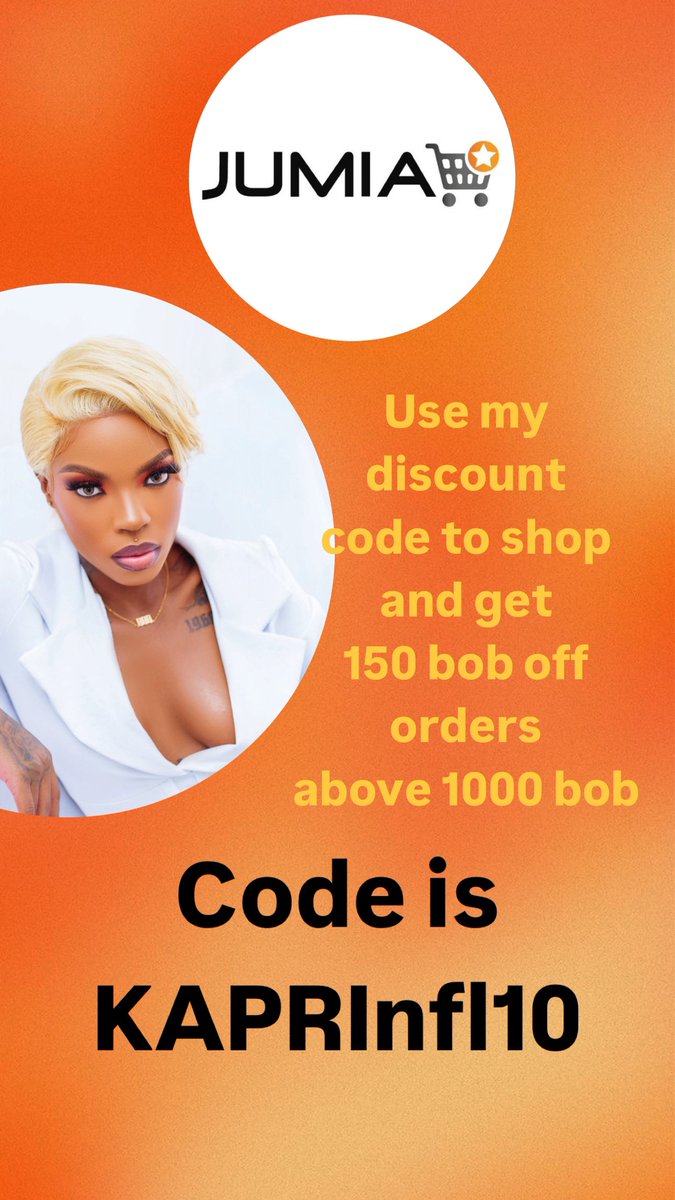 Oya fanyeni hivi I have two days to go with the jumia discount code 🥹🙏🏼. Just RT my pinned nifike target. Use the code as well if you haven’t. Kama hujashop nayo jumia now is the time 
Discount code is KAPRInfl10