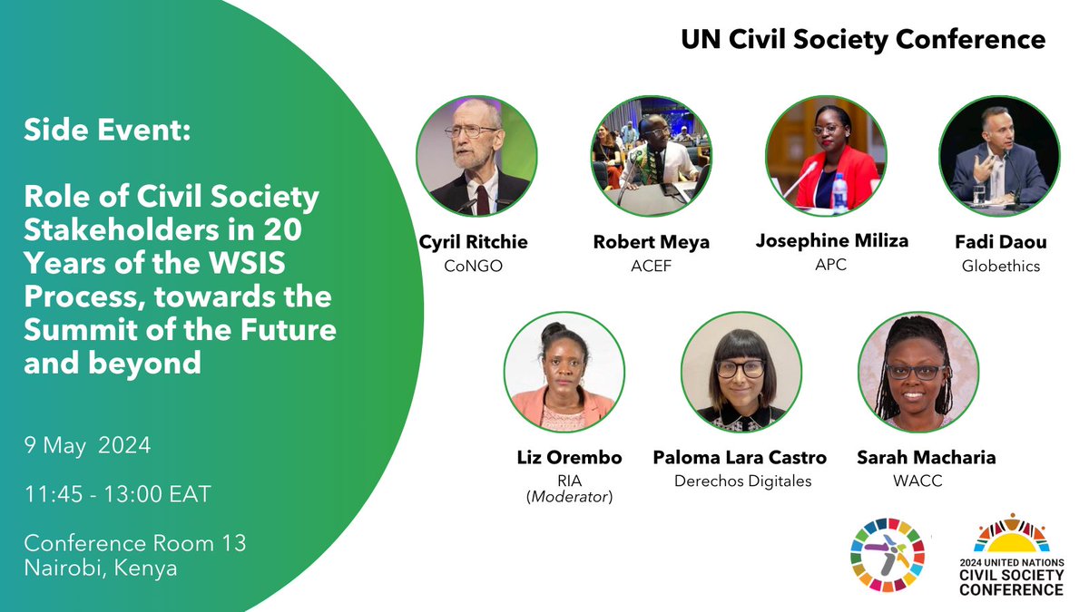 We will be hosting a #WSIS side event at the UN Civil Society Conference in Nairobi! Collaborating with our stakeholders to highlight the crucial role of civil society in shaping digital governance. Join us in the discussion!