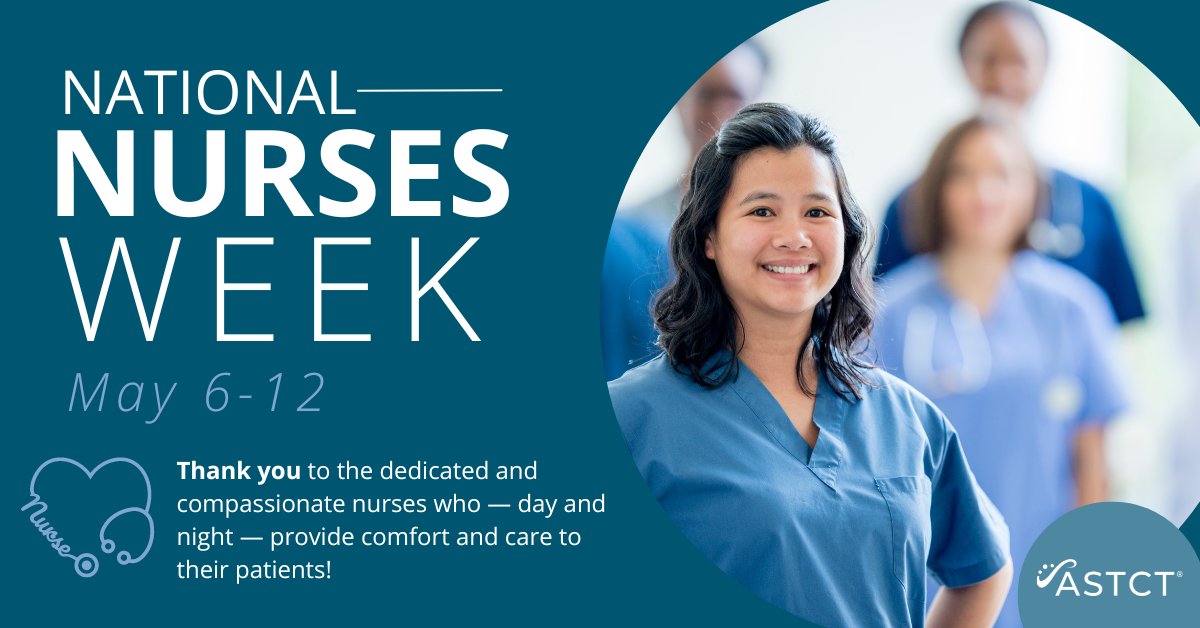 We'd like to take a moment this #NursesWeek to recognize and celebrate the dedicated hematopoietic cell transplantation and cell therapy nurses who work tirelessly day and night to provide care for their patients. Thank you 💙 #NursesMaketheDifference #NationalNursesWeek