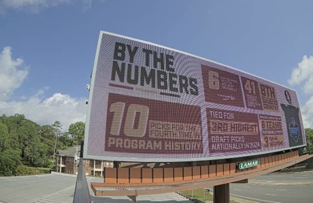 Look up! There’s some new digital billboards around Tallahassee celebrating our 2024 NFL Draft success

#NoleFamily | #NFLNoles