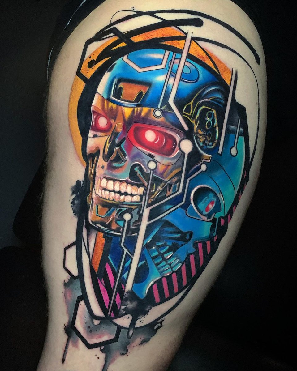 Terminator inked by Tom Petucco using Killer Ink tattoo supplies! 

#tattoo #terminator