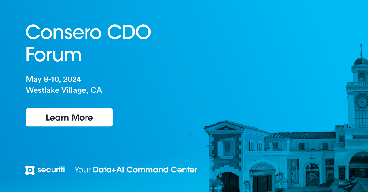 We’re thrilled to be at the Consero #ChiefDataOfficer Forum! Also attending? Don’t miss Wednesday’s panel on New Challenges in #AIRegulation and #DataManagement (1:30 PM), moderated by Securiti #CDO Jack Berkowitz. buff.ly/36KBSha