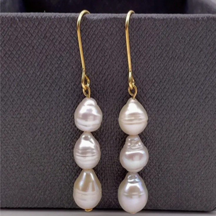 Genuine Freshwater Pearl Dangle Earrings, 14K Gold Plated. tinyurl.com/4u85ckua #MustHaveEarrings #GenuinePearlEarrings