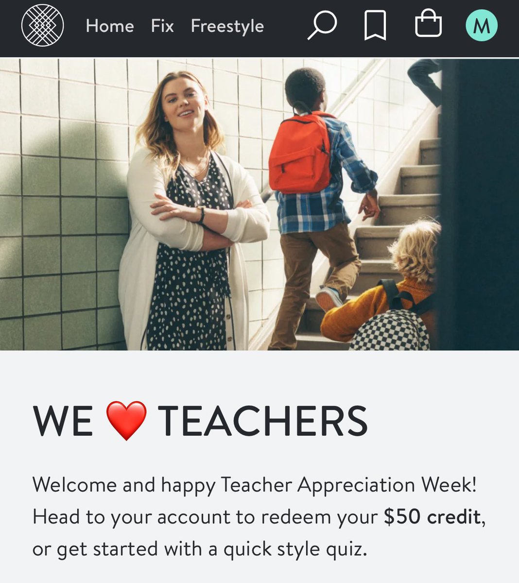 Thank you @stitchfix for the $50 credit for Teachers’ Appreciation week!