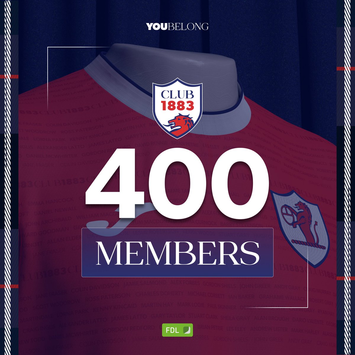 🥳 400 Club 1883 Members Thank you for the fantastic response since unveiling our 2024/25 Founders’ Edition Shirt. Join Club 1883 and secure your place on next season’s third kit, imprinting your name into Raith Rovers history. 💙 bit.ly/Club-1883 #YouBelong