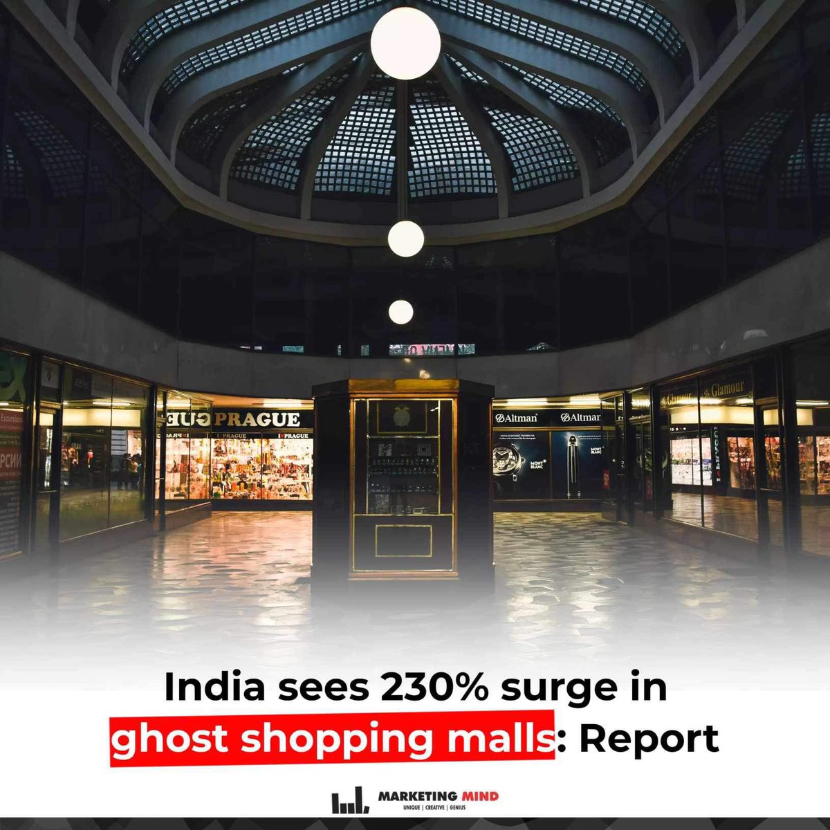 In India, there's been a huge rise in empty shopping centers. The retail space not doing well surged by 230% to 13.3 million square feet in 2023, as per a report by Knight Frank, a real estate consulting firm.

#MarketingMind #WhatsBuzzing #Report