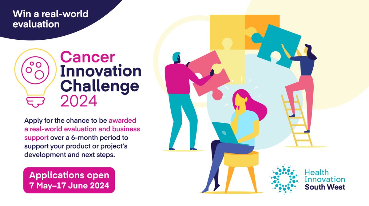 We're excited to announce our brand new Cancer Innovation Challenge! Got a product or project that impacts the South West? Apply to win a real-world evaluation & business support over a 6-month period to support your development & next steps. healthinnovationsouthwest.com/programmes/can…