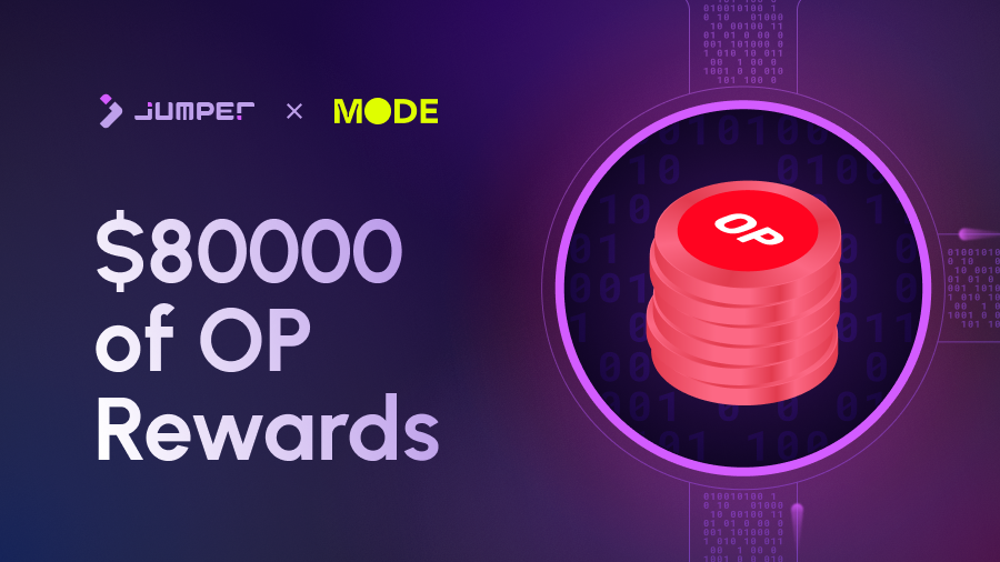 Happy $MODE Week! 🟡 We’ve secured a prize pool of $80,000 in $OP rewards for Jumper users 💜 Here’s what you gotta do: Bridge to @modenetwork via Jumper and LP $MODE on @VelodromeFi or @kimprotocol. 📆 8-22 May 🏆 Max reward per user: $4k in OP 🔗 app.galxe.com/quest/LIFI/GCM…