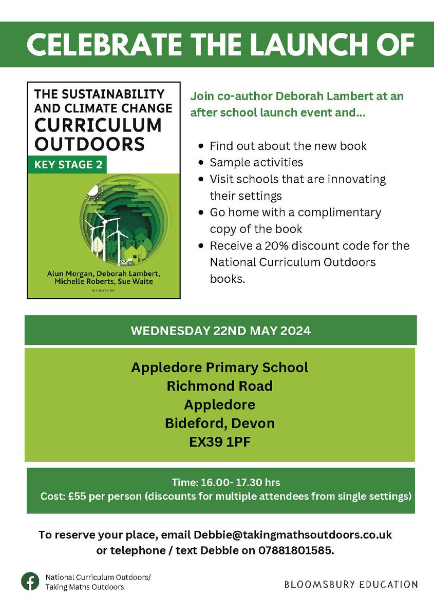 Join co-author Deborah Lambert at a special event to learn about The Sustainability and Climate Change Curriculum Outdoors! You'll sample activities to help you discover how to embed sustainability and climate change issues in every lesson. 📝 Details below 👇