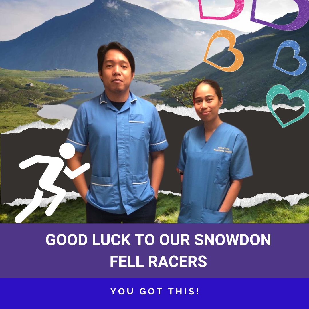 Two courageous UHDB fundraisers are taking on the grueling Ultra Trail Snowdonia to raise funds for the Intensive Care Unit at Royal Derby Hospital! You can support them by donating here 👉justgiving.com/page/uts50kfor…