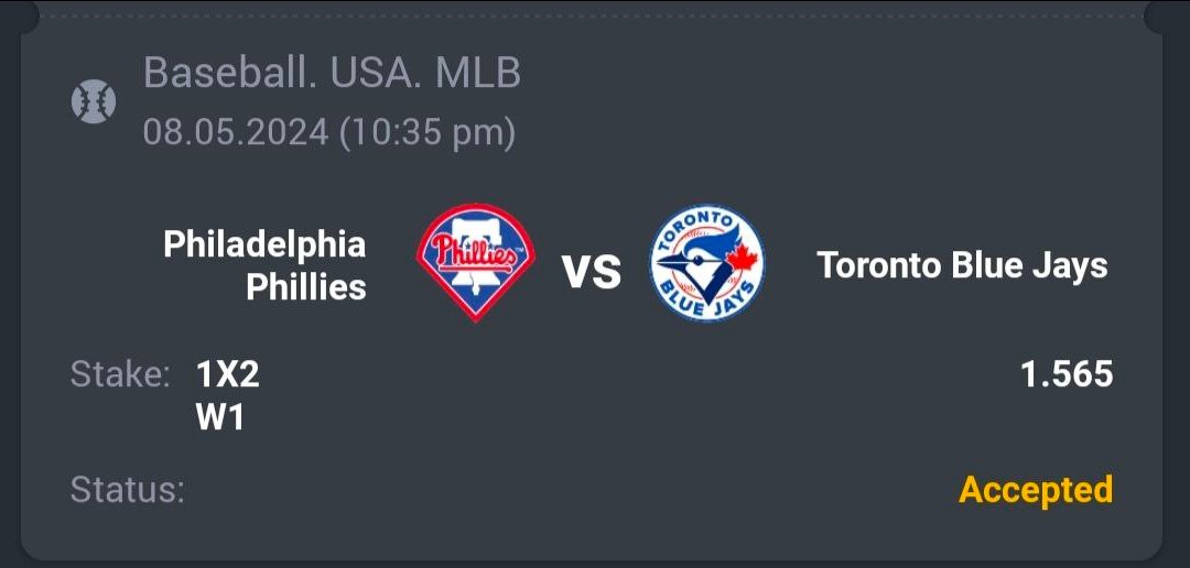 Baseball - MLB

⚾ Philadelphia Phillies ML
🔖 1.56
💵 10 Units

#GamblingTwitter #SportsBetting #TeamParieur #SportsPicks #Betting #A3RBET #FreePicks #SportsBettor

#MLB #MLBPicks #MLBTwitter #Baseball #RingTheBell #TorontoBlueJays #Toronto #BlueJays #TOTHECORE

Like + RT