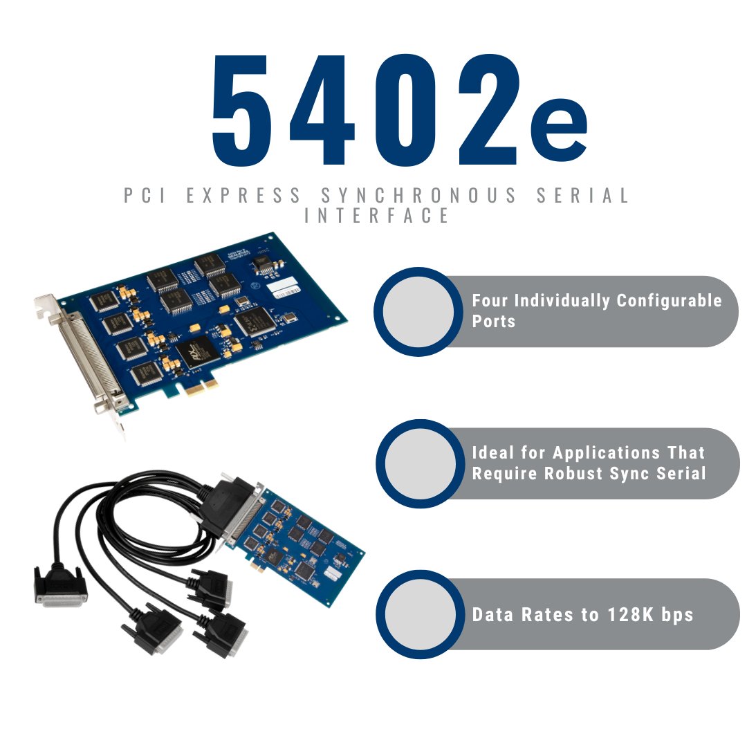 SealevelSystems's tweet image. The 5402e PCI Express synchronous serial interface provides 4 individually configurable ports. It is a solution for military, satellite, radar, banking, and other applications that require robust sync serial communications. hubs.la/Q02wf_7h0  #syncserial #synchronous