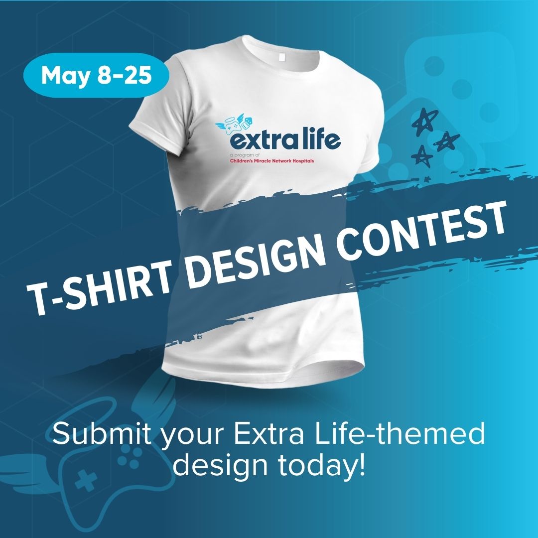 Calling all #gamers & #artists! 🎮 🎨 Want to see your design featured on an Extra Life shirt? Now's your chance! Submit your creative masterpiece by May 25 and turn your art into a part of the #ExtraLife legacy! 💙 Submit your design here: cmnh.co/0po