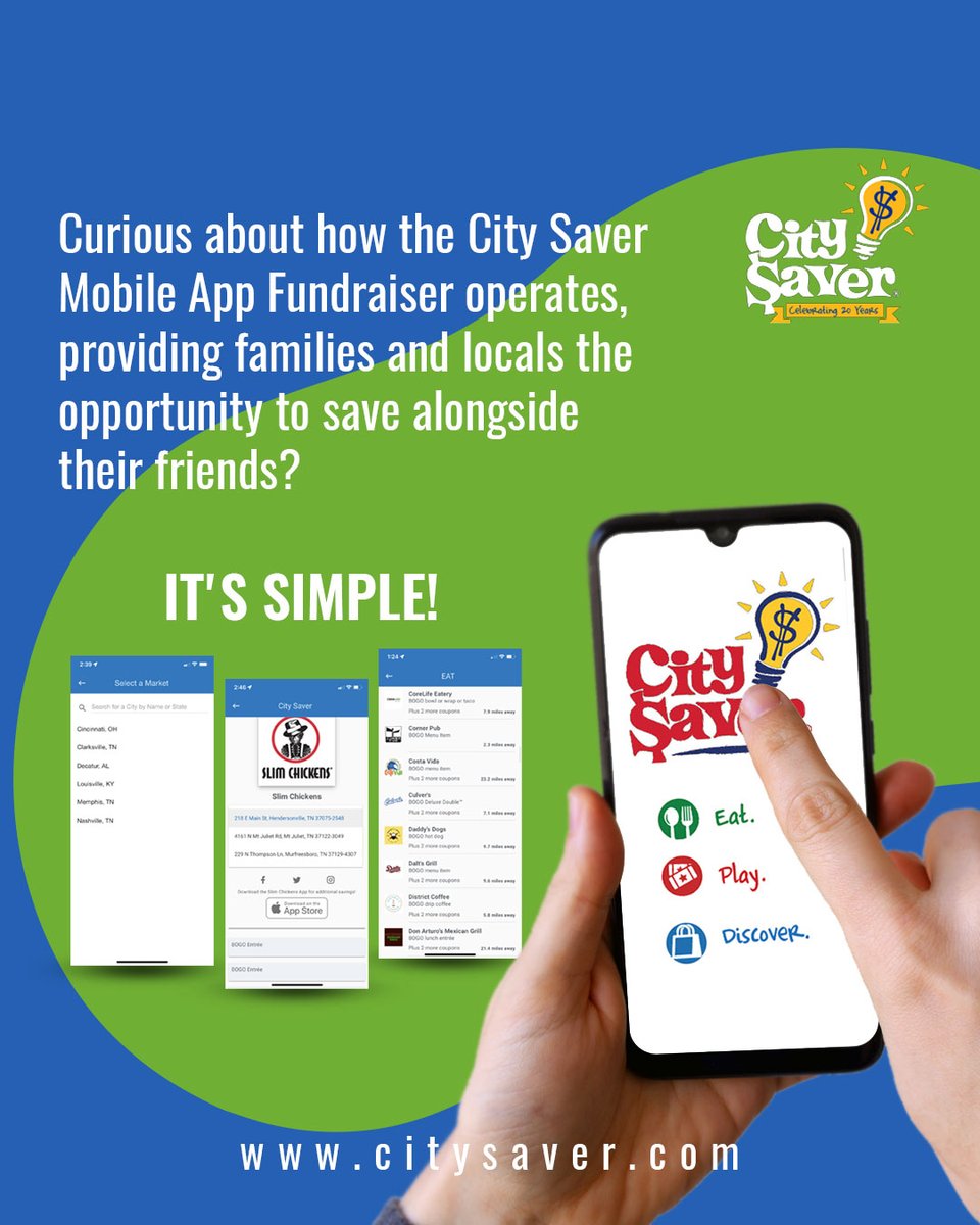 Discover the simplicity behind our City Saver Mobile App Fundraiser! Save money with friends while supporting local causes. It's as easy as it gets! 💰📱

🌐 citysaver.com 

#fundraisers #mobileappdesign #mobileappdevelopment #fundraisingideas #nashvillepeople